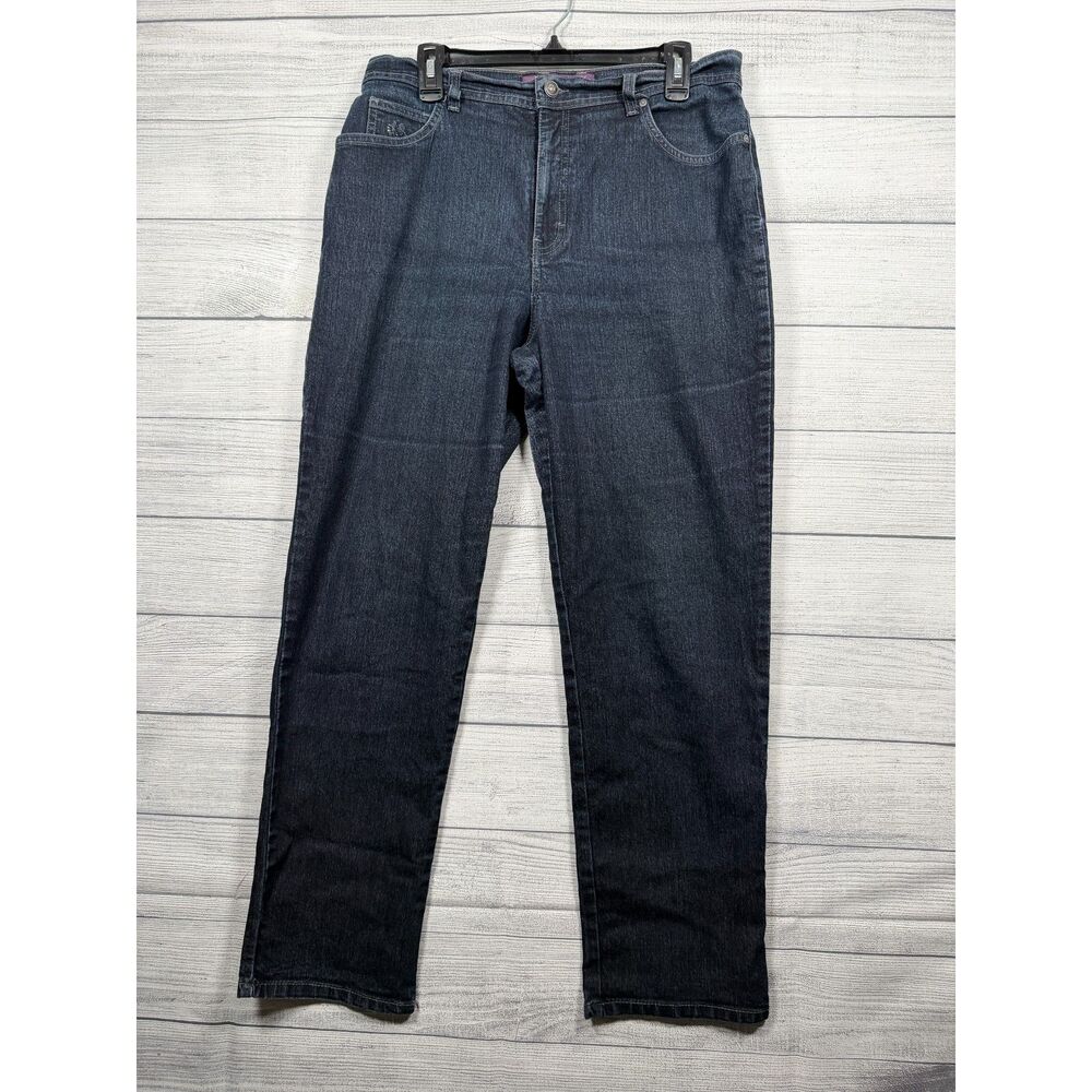 Gloria Vanderbilt Women's Size 14 Dark Wash Straight Leg Jeans 1233